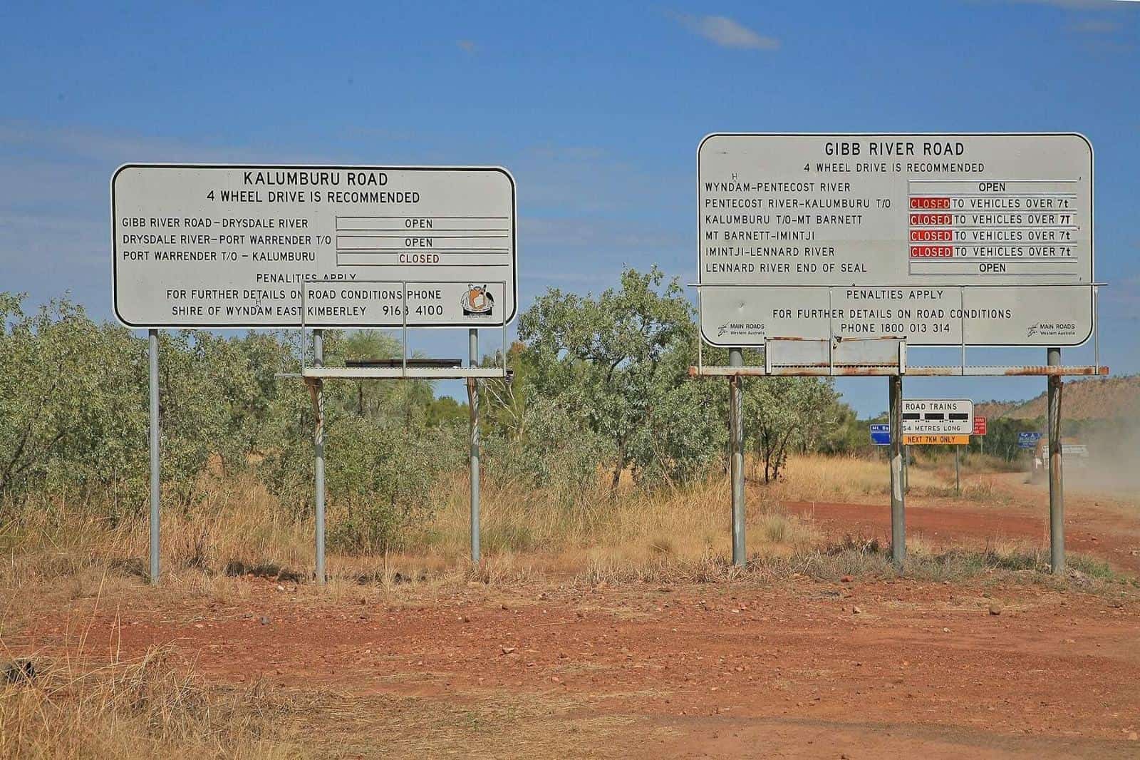 The red dirt Gibb River Road through the Kimberley