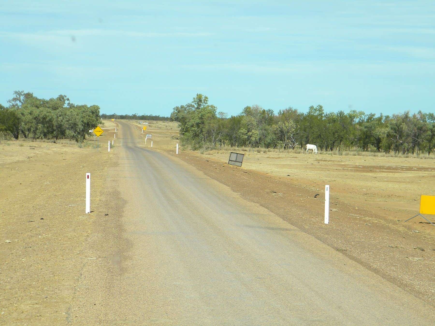 A road through open savannah woodland in northern Australia