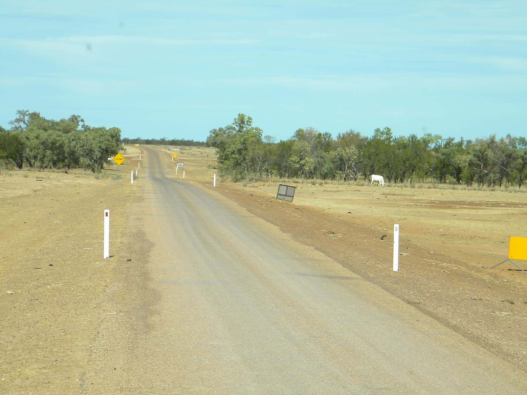 A road through open savannah woodland in northern Australia