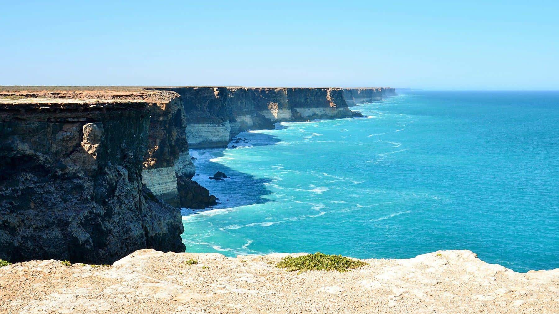 The sheer Bunda Cliffs above the Great Australian Bight
