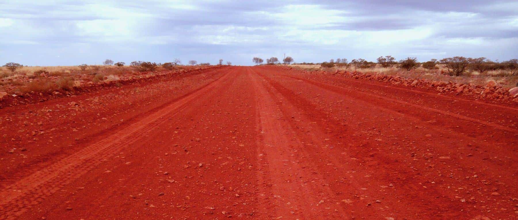 Remote unsealed outback track in South Australia